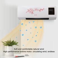 Wall Mounted Air Conditioner Heater Mini Electric Heating and Cooling Machine with Remote Control for Bedroom Bathroom Living Room CN beige