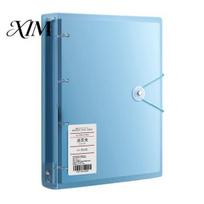 Professional File Management Ring Binder with Document Folder, PP Waterproof Organizer, A4 Paper Report Cover for Students Large Capacity Expanding mėlyna