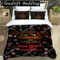 F-Penkios Naktys pas Fredį FNAF Patalių Komplektas Karališko Dydžio Viengulis Dvigulis Berniukų Patalių Mikropluošto arba Poliesterio Antklodės Užvalkalas 135x200cm white