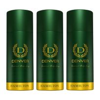 Denver Hamilton Dezodorantas Purškiklis Vyrams 150ml Kiekvienas | (Pakuotėje 3 vnt) blue