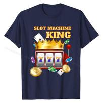 Slot Machine Shirt - Hilarious Casino Gambling King Gift T-Shirt Prevalent Men Top T-shirts Cotton Tops & Tees Funny S black