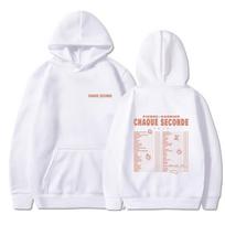 Pierre Garnier Hoodies Men Fashion Chaque Seconde Tour Printed Long Sleeve Sweatshirts Women Casual Hoody Pullovers Sudaderas S white