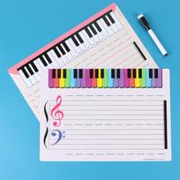 Trinamas natų lentos baltas lapas: G-rakto mokymosi padėkliukas muzikos mokymui Whiteboard + marker white