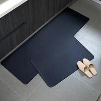 Virtuvės grindų kilimėlis Neslystantis Atsparus alyvai Trinamasis Kilimas Oda PVC Vandeniui atsparus Kilimas Juodos spalvos Namų dekoras Kilimėliai 1pc 50x80cm black