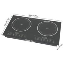Dual Electric Induction Cooker,1200w Digital Countertop Double Burner Cooktop Burner Sensor Touch Stove w/ 8 Gear Firepower juoda