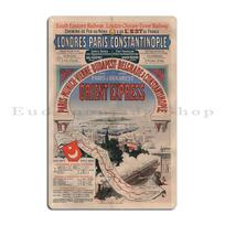 Orient Express Constantinople Trans Europe Express Vintage Train Travel Metal Printing Garage Club Cave Painting Tin Sign Poster 20x30cm（7.8x11.8inch）