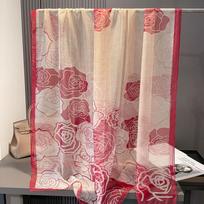 Šilkinis Skara Gėlėtas Moterims Hidžabo Bandana Ponios Galvos Kaklo Spausdinta Skara Moteriška Galvos Juosta Pashmina Šalikai Echarpe Šalikas Didelis Apklotas 135x180cm gray