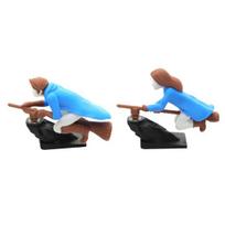 2Pcs Dashboard Drift Ornament Flying Broomstick Car Decoration Fun Wizard Sorcerer Dashboard Toy with Smooth Movement Car mėlyna
