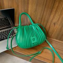 Plissé Pu Bucket Bag For Women Chic Design Office Lady Shoulder Messenger Bag High Quality Premium Durable Quality blue