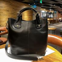 Factory Top Layer Cowhide Large Capacity Tote Bag Genuine Leather Women's Versatile Vegetable Tanned Handbag Crossbody 33x13x28cm brown