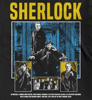 Sherlock BBC Graphic Tee, Benedict Cumberbatch Holmes Watson, The Game Is On M gray