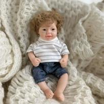 Reborn Baby Doll 6-inch Solid Silicone Baby Rebirth Doll Toy - Soft And Stretchable Plush Dolls Toys Doll Boy white