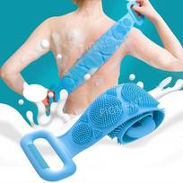FIGMENT Soft Silicone Bath Body Brush For Men and Women, Deep Nourishing Cleansing, Exfoliation, Dirt Removal, BPA-Free, Back Scrubber, Lather Boos blue
