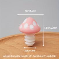 Colorful Mushroom Corks for Wine Bottles , Vibrant Silicone Corks with Playful Designs, Perfect for Red Wine, Oil, and Vinegar Bottles rožinė