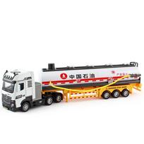1:50 Scale Oil Tank Truck Miniature Cars Models Toys Alloy Diecast Doors Opened Wheel Pull Back Vehicle For Children Adult Gifts black