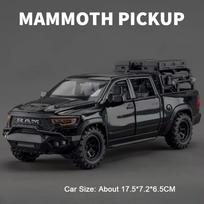 1:32 Scale Ram Trx Mammoth Pickup Car Model Diecast Alloy Toys With Sound Light Pull Back Doors Opened Camper Van Children'S Toy black