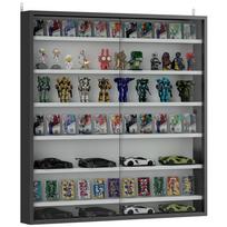 Six Shelf Display Cabinet, with Glass Doors - Black and White 80 x 9.5 x 83 cm