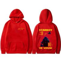 Hot Rapper The Weeknd Starboy Album Graphic Hoodie Men Women Hip Hop Fashion Pop Music Streetwear Male Casual Vintage Hoodies S raudona