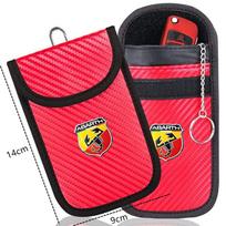 Automobilio rakto signalo blokavimo dėklas Faraday narvo raktų pakabuko dėklas Raktų be kontakto RFID blokavimo krepšys Fiat Abarth 124 spider 500 595 695 C priedui black