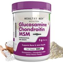 HealthyHey Nutrition Glucosamine + Chondroitin & MSM Powder - Lemon Flavour - 200g