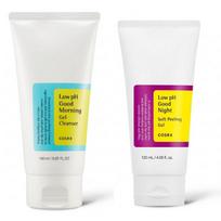 COSRX Low pH Good Morning Gel Cleanser 150ml + Low pH Good Night Soft Peeling Gel 120ml yellow