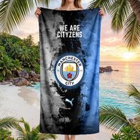 Manchester City paplūdimio rankšluostis Minkštas mikropluošto vasaros rankšluostis Greitai džiūstantis sugeriantis rankšluostis paplūdimiui, baseinui, kelionėms 70cmx140cm(27x55inch)