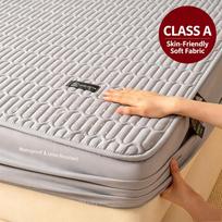 Gilaus krašto vandeniui nepralaidus čiužinio užvalkalas, dygsniuotas minkštas paklodė-paklodė, dėmėms atsparus plaunamas lovos apsauginis užvalkalas Only 1PC Pillowcases gray