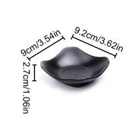 Black Seasoning Plate Multi-grid Sushi Soy Dipping Sauce Bowl Snack Plate  For Storage Plate Style O