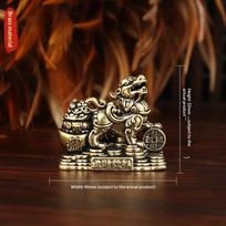 Brass Chinese Feng Shui Pixiu Statue Attracts Wealth Luck For Home Office Business Desktop Decorations Crafts Home Ornament brown