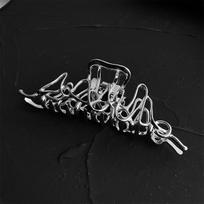 Silver metal dopamine hairpin female cold wind grab clip rhinestone star hairpin hairpin bangs clip Size fits all black