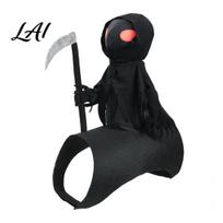 Funny Holiday Pet Wear Dog Halloween Costume Grim Reaper Rider 3D Cosplay Outfit Costume Apparel for Small Medium And Large Cats Dogs Cute Cat S juoda