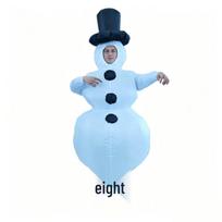 Kalėdinio sniego senio pripučiamas kostiumas vaidmenų žaidimams ir scenos pasirodymams Adult Size 150-190CM white
