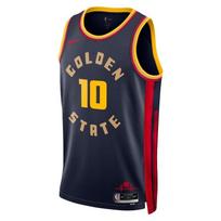 Nike X NBA Collaboration Golden State Warriors Jimmy Butler 10 Fan Edition City Version Crew Neck Comfortable Pullover Basketball Jersey FQ4376-419 L black