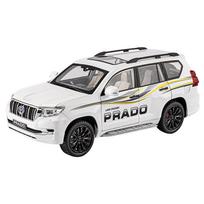 1/18 Toyota Prado Land Cruiser SUV Alloy Car Model Diecasts Metal Toy Off-road Vehicles Car Model Sound and Light Childrens Gift balta