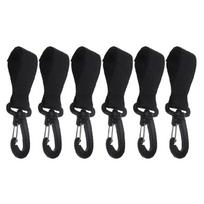 6Pcs Kayak Canoe Boat Paddle Oar Strap Webbing Fishing Rod Holder Paddle Keeper 1 black