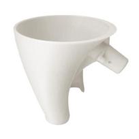 Stacionaraus maišytuvo piltuvėlis KitchenAid Easy-Pour piltuvėlio priedas 5 kv talpos dubeniui 30 laipsnių kampu pakreiptas snapelis sumažina išsiliejimą, apsaugo nuo purslų, pilstymo įrankiai white