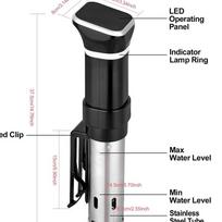 Stainless Steel Sous Vide Cooker LCD Smart Micro-therm Cooking Machine Immersion Circulator Waterproof Vacuum Slow Cooker black