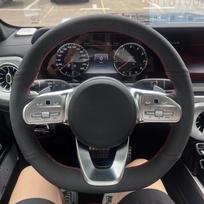 Vairo dangtelis iš dirbtinės odos Mercedes-Benz S-Class W222 GLC A-Class W177 W205, pintas dangtelis Benz vairui Black Thread gray