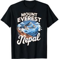 Explore Majestic Mount Everest Nepal Destination T-Shirt S juoda