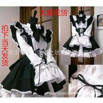 Juodai baltas tarnaitės kostiumas cosplay mielas animacinis kostiumas kitas pasaulis restoranas kavinė kombinezonas tarnaitės kostiumas S white