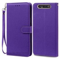 Dėklas Samsung Galaxy A80 Odinis Piniginės Atverčiamas Dėklas Samsung A80 SM-A805F Telefono Dėklas Kortelių Laikiklio Dangtelis Galaxy A80 Fundas For Samsung A80 purple