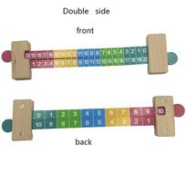 Wooden Math Ruler Educational Toy for Kids 1PC Children Arithmetic Teaching Aid Number Learning Gift beige