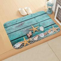 Ocean Life Design Floor Mat - Vibrant Sea Creatures for Bathrooms, Living Rooms, Entrances, Perfect Coastal Addition 40x60cm blue
