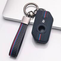 Atnaujintas silikoninis raktų dėklas su raktų pakabuku BMW motociklui, 2 mygtukų išmaniajam pulteliui, tinka BMW R1200GS R1250GS F750GS F850GS K1600GT juoda