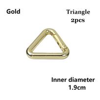 Cinko lydinio Kabliukai Karabinai Piniginės Rankinės Krepšys Diržo sagtis Užsegamas Užsegimas Spyruoklinis O žiedas Sagtys Gold-Triangle-2pcs beige