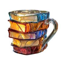 300 ml Dažyta knygos puodelis 3D dažytas knygos kavos puodelis skaitytojams, bibliotekininkams, literatūros mėgėjams orange
