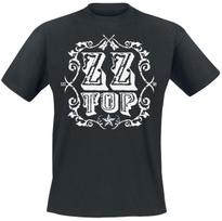 ZZ Top Western Crest Tee Rock TShirt with Vintage Logo  Crossed Guitars Print Rock Fan Merch S black
