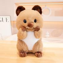 Ruda stovinti quokos lėlė Minkštas kengūros tipo pliušinis žaislas Kimštas zoologijos sodo miško laukinis gyvūnas Guodžiantis gimtadienio dovana 20x30x37cm beige
