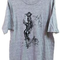 Vintage 80s SALVADOR DALI 1977 sketch Art t Shirt and kids shirt 130 gray