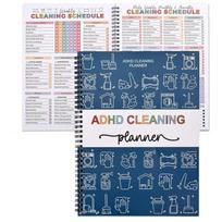 ADHD Valymo Planuoklis Suaugusiems ir Paaugliams - Dienos, Savaitės ir Mėnesio Valymo Tvarkaraštis & Kontrolinis Sąrašas, Daugkartinio Naudojimo Namų Ūkio Organizatorius A gray